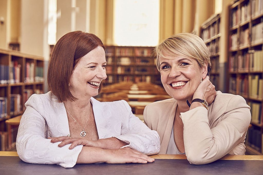 Julia Gillard talks to politician and former Deputy Leader of the Australian Labor Party, Tanya Plibersek Julia Gillard talks to politician and former Deputy Leader of the Australian Labor Party, Tanya Plibersek