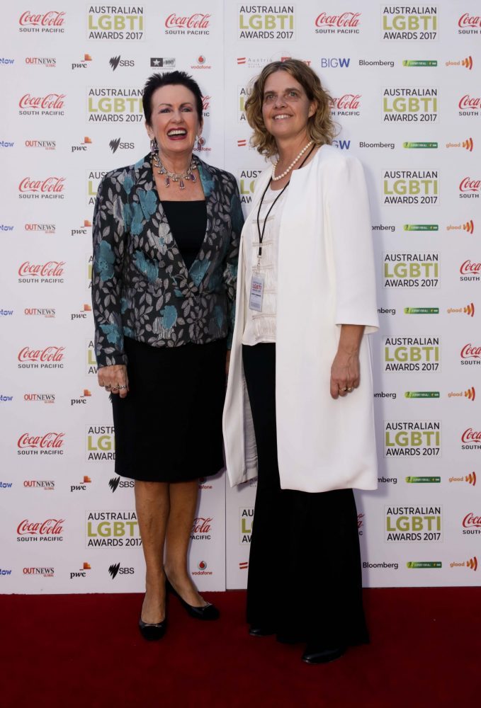 Clover Moore and Silke Bader at the inaugral Australian LGBTI Awards